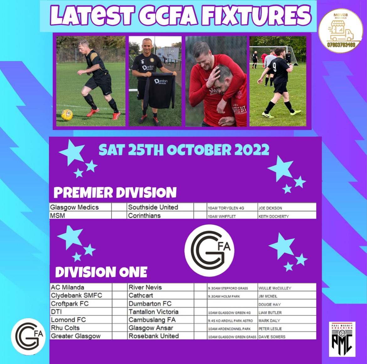 ⚽️ SATURDAYS FIXTURES ⚽️

<a href="/GlasgowMedics/">Glasgow Medics AFC</a> <a href="/SUAFC/">Southside United AFC</a> <a href="/corinthiansafc_/">Corinthians AFC</a> <a href="/ac_milanda/">AC MILANDA</a> <a href="/RiverNevisFC/">River Nevis</a> <a href="/ClydebankSMFC/">Clydebank SMFC</a> <a href="/CathcartAFC/">Cathcart Amateurs</a> <a href="/CroftparkA/">Croftpark AFC</a> <a href="/AfcDumbarton/">Dumbarton AFC</a> @TheTallyVic <a href="/AfcDti/">.</a> <a href="/LomondFC/">Lomond FC</a> <a href="/AFC_Greater/">Greater Glasgow AFC</a> <a href="/AmateurRhu/">Rhu Amateur Football Club - Official account</a> <a href="/RosebankUtdAm/">Rosebank Utd</a> 

<a href="/scottish_aff/">AmateurFixturesResultsSCO</a> 
<a href="/Move8Removals/">Move8 Removals</a>