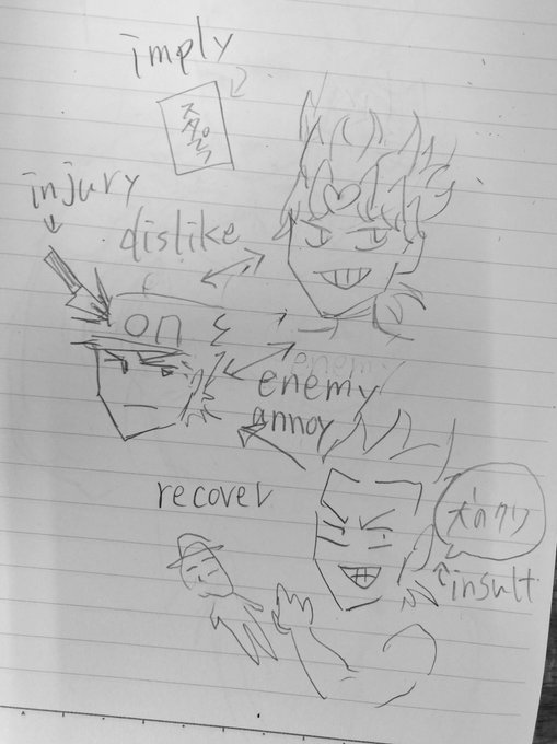 英単語テスト直前に描いた落書き 
