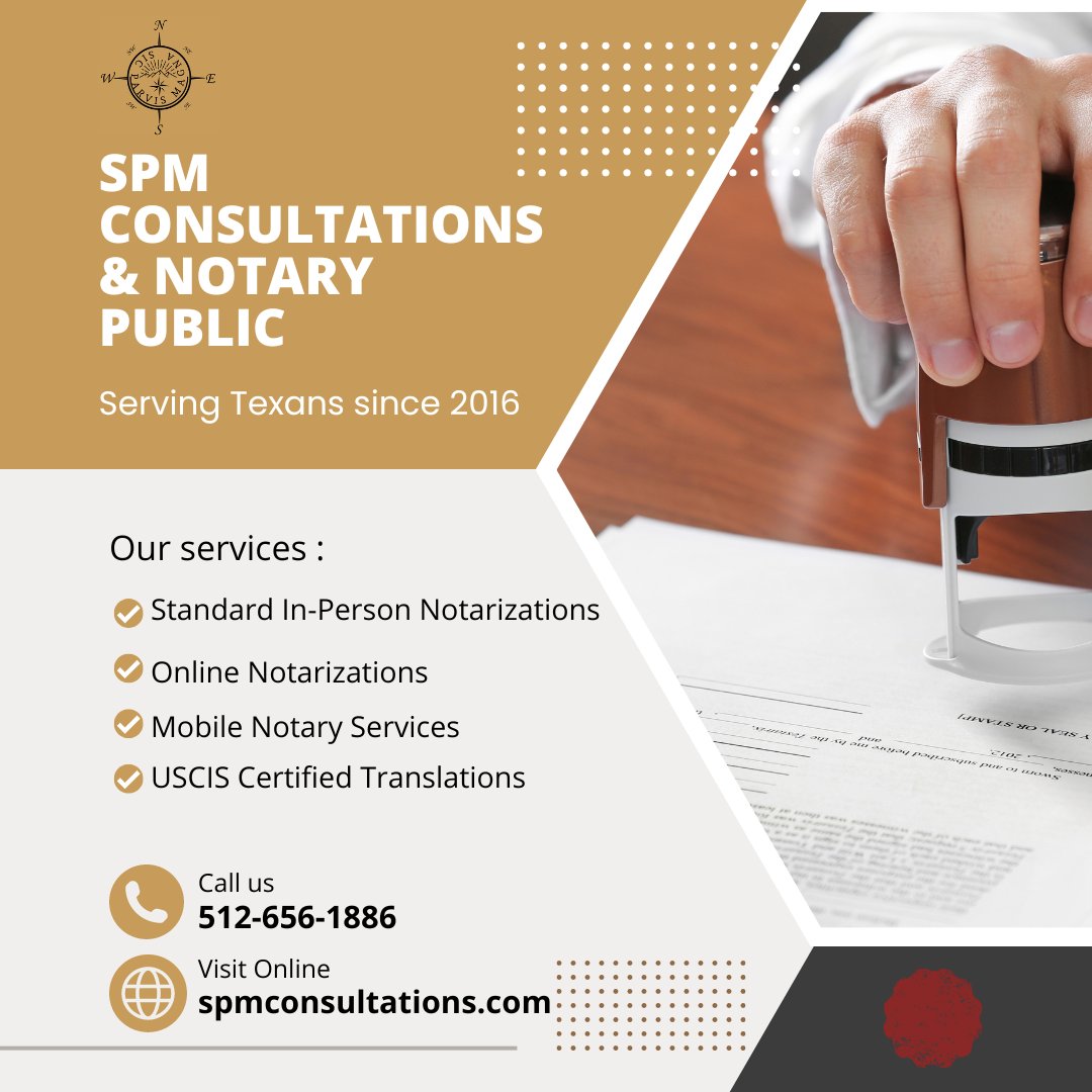 SPMnotary's tweet photo. Don't feel like driving around trying to find a notary? Wanting a business that remains open past 5pm? ✨SPM is here!✨ We remain open 24 hours a day, weekends included. Schedule now and be seen in as soon as 15 minutes, from the comfort of your home. https://t.co/FxI8SMCcv5