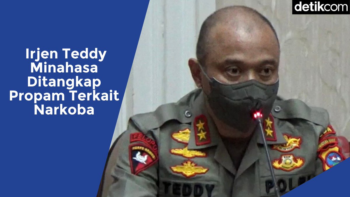 detikcom's tweet photo. #THREAD Kapolda Sumbar yang dalam proses mutasi menjadi Kapolda Jatim Irjen Teddy Minahasa ditangkap karena kasus narkoba. Simak berita selengkapnya dalam utas berikut👇👇
--
#teddyminahasa https://t.co/TjCUgab607