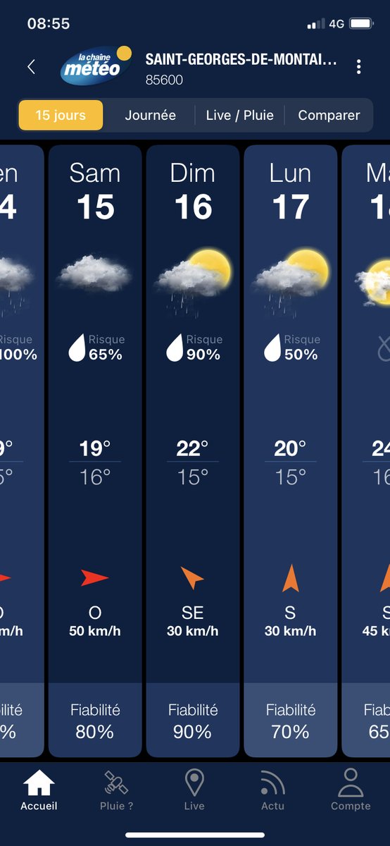 [RANDO GOURMANDE 🚶🍽]

Petit point météo pour ce dimanche...
N'oubliez pas de vous couvrir 🌂 le matin, le beau temps arrivera dans l'après-midi 😆

#JusteEtVendeen #randogourmande #agriculture #produitslocaux