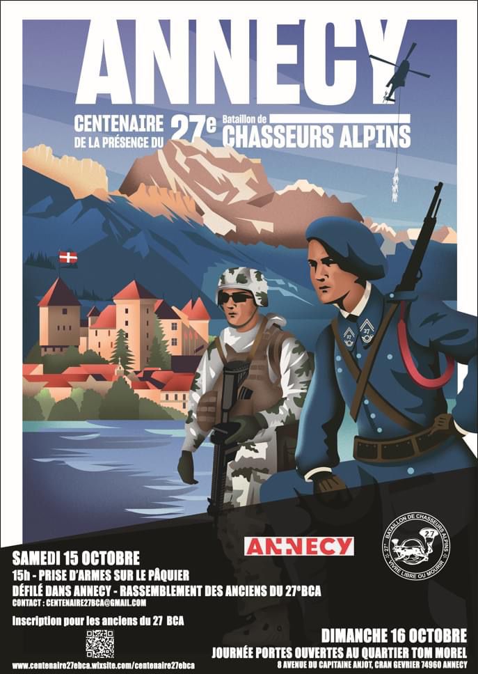 Riskers se réjouit d'assister à ce grand évènement pour le <a href="/27eBCA_officiel/">27e Bataillon de Chasseurs Alpins</a> &amp; à travers lui pour les troupes de montagne !

Nous y tiendrons un stand pour vous rencontrer. Venez nombreux !

#Riskers #DesignForBravery #Annecy

<a href="/27bim/">27e Brigade d'infanterie de montagne</a>