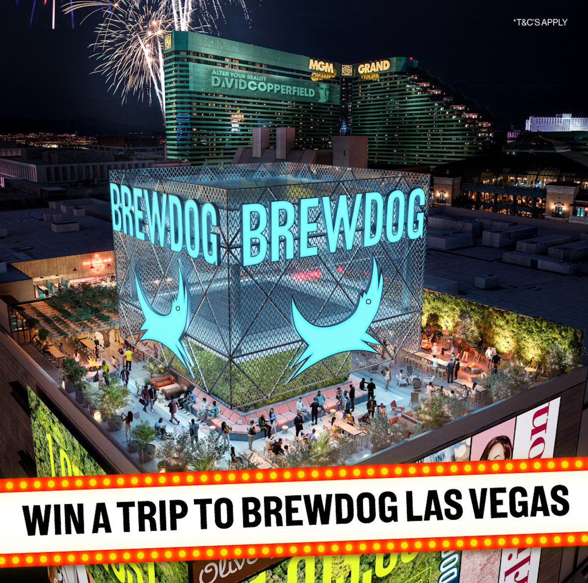 🥳WIN a trip to BrewDog Las Vegas Opening AND the chance to win a $1m bar tab 🥳 Our new rooftop bar opens in Vegas on 2nd Dec. We’re giving you & a friend the chance to be at the opening where someone will win a $1m bar tab! RETWEET & follow @brewdoglasvegas & myself to enter.