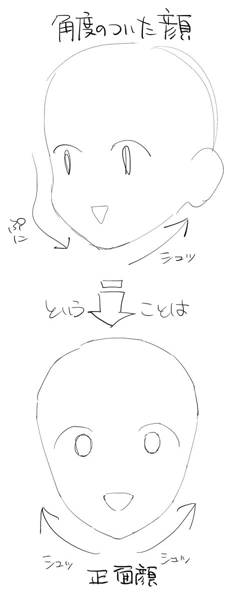 何年経っても正面顔苦手だし最近マジで全然描けないのでメモ 