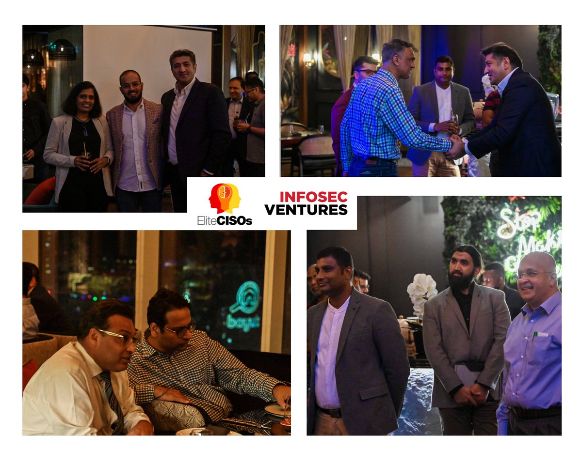 _EliteCISOs's tweet photo. Dining out is an excellent way to meet industry colleagues. What are your thoughts on #networking dinner?
#themiddleeastconnect

The Middle East Connect Dubai @ Taj JLT on 7th OCT 

#elitecisosglobal https://t.co/Zs9Kph9mI3