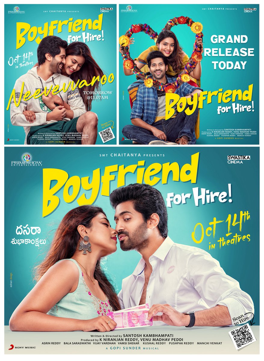 bnaveenkalyan1's tweet photo. #BoyfriendForHire Releasing today.
Directed by @isantydirector

poster design: #EshanDesign
photo shoot: @bnaveenkalyan1
  
@mynameisVISWANT @malavika2831 @niran_reddy
@venumadhavpeddi @Primeshowtweets @swastikacinema #BFHfromOct14th #BFH https://t.co/ftsmev7sep