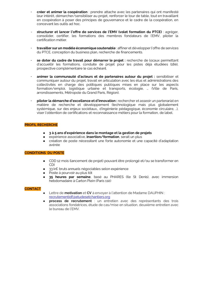 [Offre d’emploi] Mise en place de l’École des Métiers du Vélo du Grand Paris
@Heureux_Cyclage <a href="/ParisEnSelle/">Paris en Selle</a> <a href="/MDBIDF/">Mieux se déplacer à bicyclette</a> @AtelierVelo_RVF @SoliCycle @cyclocube