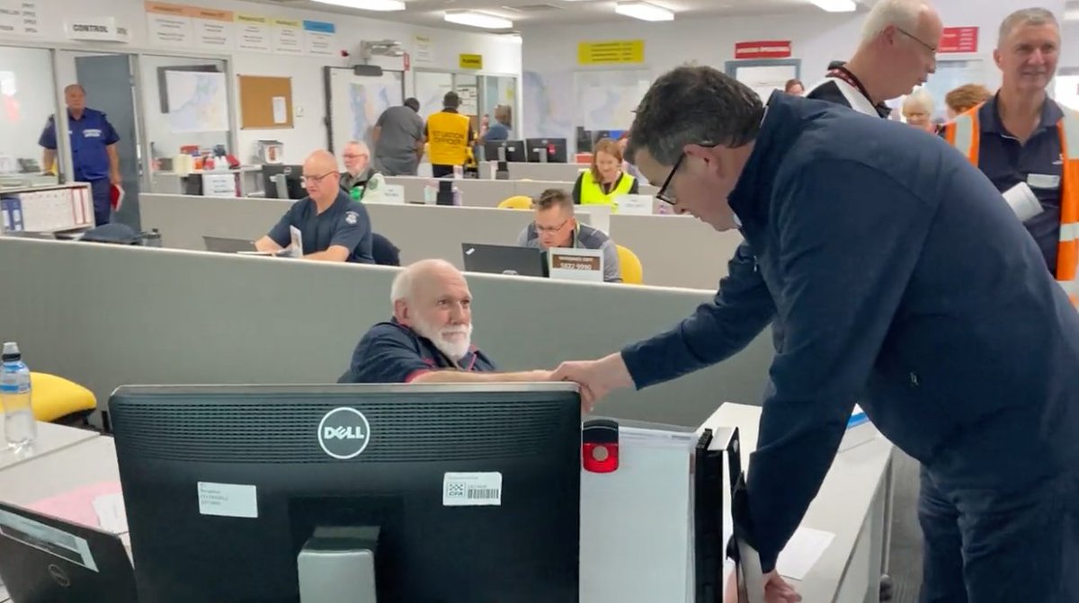 DanielAndrewsMP's tweet photo. Across the state, volunteers and emergency workers like the team at the Shepparton Incident Control Centre are working around the clock to keep the rest of us safe. 

I know I say it a lot - but you truly are the best of us, and we can't thank you enough. https://t.co/XWIsvk3FPE