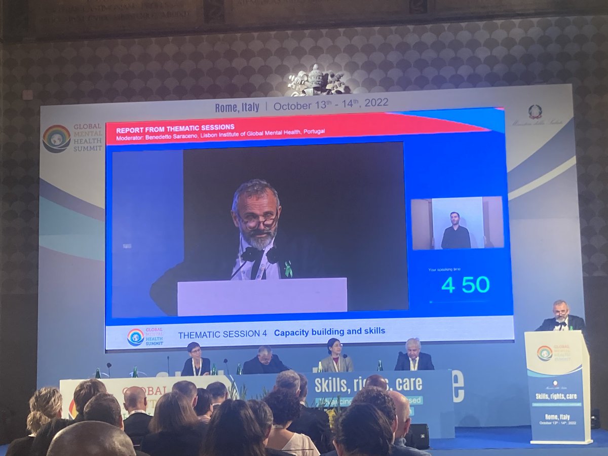 S_Vasseur_Bacle's tweet photo. Deuxième journée du Sommet Mondial de la Santé Mentale à Rome. @FrankBellivier prend la parole pour détailler la session thématique du J1 sur « Capacity building and skills ». Les recommandations des 8 ateliers thématiques seront bientôt disponibles. https://t.co/qG1LeWNSMO
