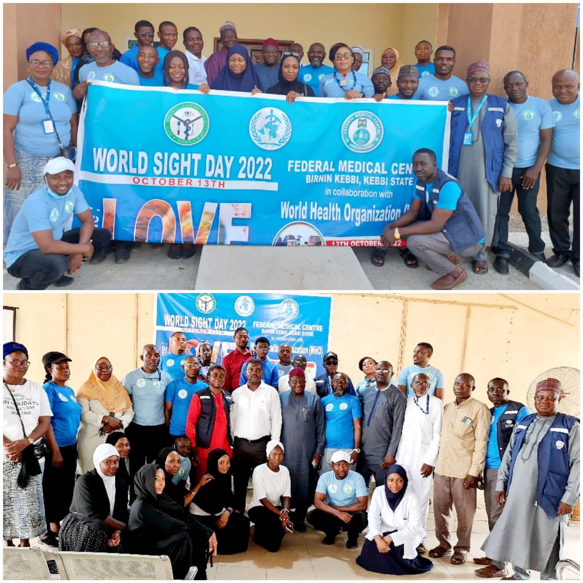 #WHO Kebbi <a href="/Strategic_BK/">Birnin Kebbi Field Office</a> in collaboration with State Gov't supported FMC B/Kebbi to celebrate World Sight Day 2022. Sensitization of 150 HCWs on AFP/IDSR &amp; free eye screening done in line with WHO strategy on #UHP
<a href="/KBStGovt/">Kebbi State Government</a> 
<a href="/mohkebbistate/">Official Ministry of Health, Kebbi State</a>
<a href="/WHONigeria/">WHO Nigeria</a>
<a href="/DrHarunaAdamu1/">Haruna I. Adamu, PhD, MPH, MBBS, FRSTMH, MACE</a>
<a href="/WMulombo/">W. Kazadi Mulombo</a>