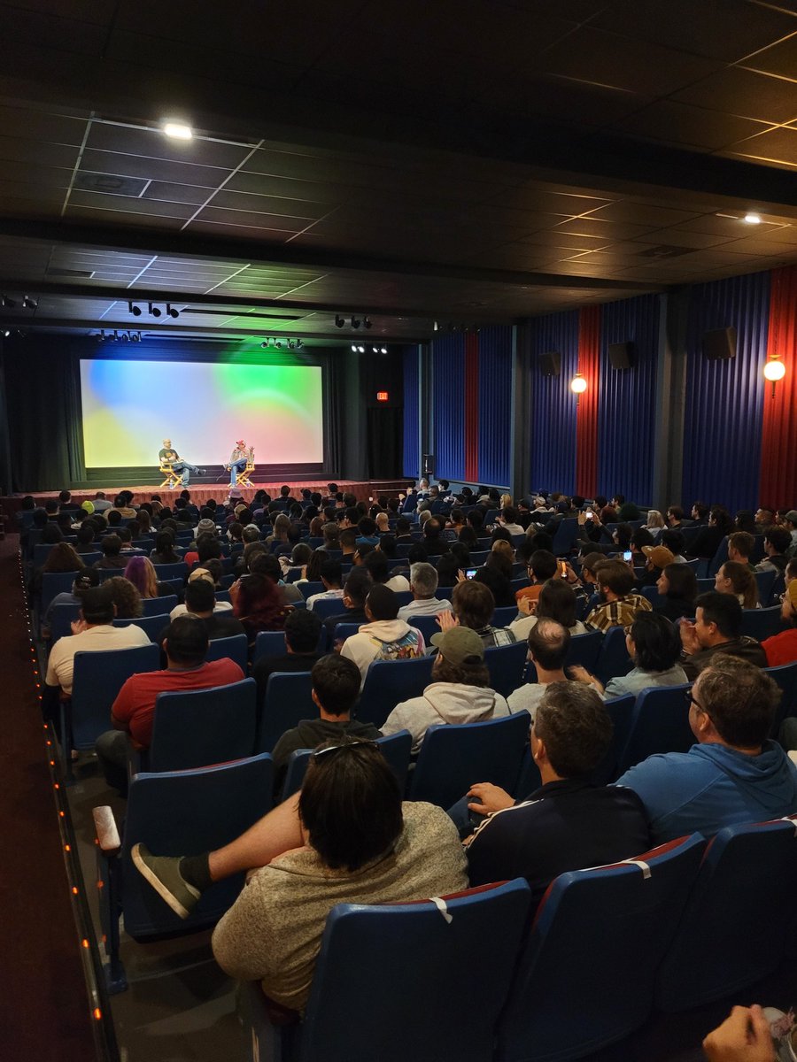 MovieMarshall's tweet image. Packed 35mm #WerewolfByNight midnight screening and Q&A with Director Michael Giacchino hosted by @colliderfrosty