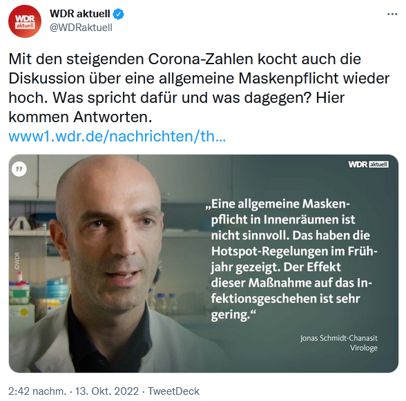 NrWinzidenz's tweet photo. Öffentlich-rechtliche Medienanstalten haben die Pflicht, ausgewogen zu berichten. Die einseitige Verbreitung von Querdenkerpropaganda von #NoInfam Stöhr und Chanasit gehört eindeutig nicht dazu!
Hier kann man #FalseBalance beim ÖRR melden!
Bitte nutzt das!
https://t.co/wN4u3q9hkA https://t.co/M5tKTEqe7Z