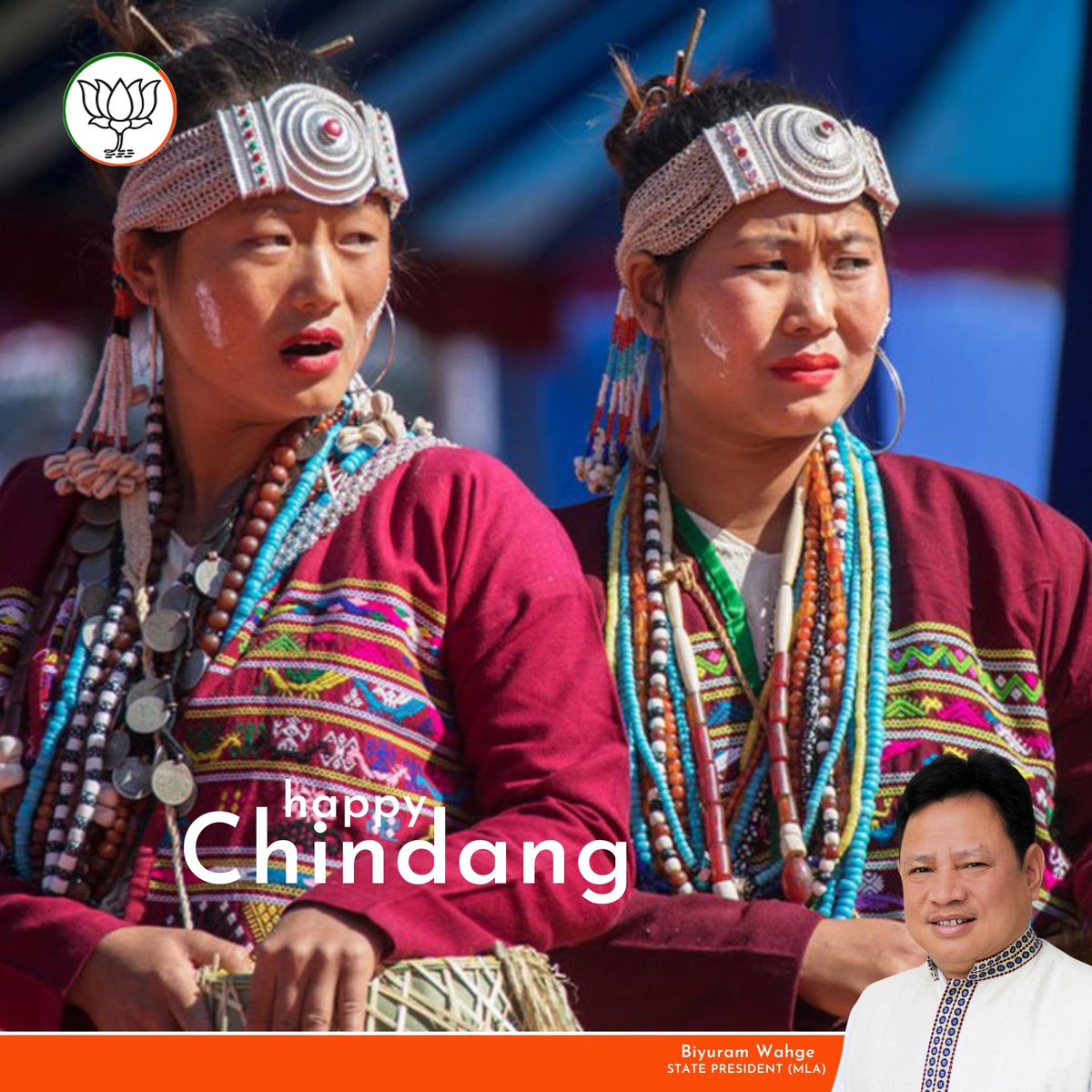 BiyuramWahgeBJP's tweet photo. Greetings to all the Sajolang community on the auspicious occasion of the #Chindang festival.
May this joyous festival fill everyone's life with bounties of good harvest, happiness, and all-around wellness. https://t.co/8BKUJ7DU68