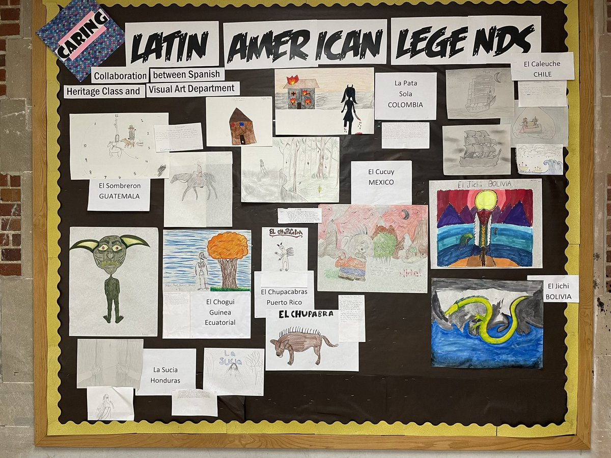 DMPS_WorldLang's tweet image. The best part about world languages is that language learning happens with any content. The Spanish and Art classes @LHSrails collaborated to share Latin American legends with their school.