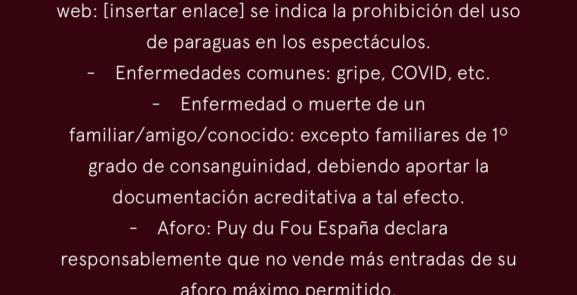 RtgRtw's tweet photo. @PuyduFou_espana el domingo tenia entradas pero ingresaron a mi padre de urgencia grave. Las entradas eran para mis padres y yo. Llamé para pedir una cancelación, o cambio y me dijeron que no.A nivel moral un 0 y NO cumplen con las condiciones generales de su web @consumidores https://t.co/nRm5S9TOzE