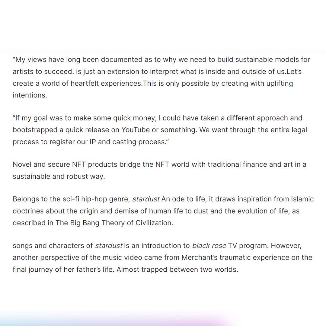 Kri8Labs's tweet photo. STARDUST~ A one of a kind musical experience from the future🛸✨ and becoming Canada’s First Security NFT Music Video &amp; Changing the way we see ART!
Thankyou for the feature #NFTNEWS 
“This track will always be special to me”- @uzairmerchant 
#kri8labs #stardust #NFT #newsupdate https://t.co/wb4zfe33Av