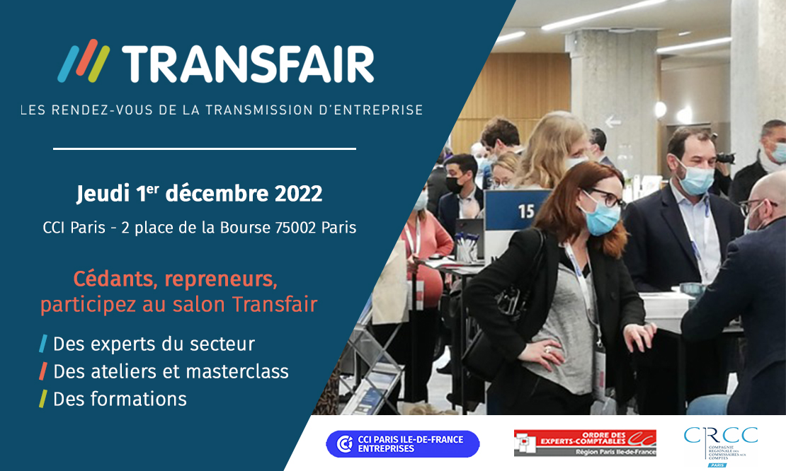 CCI_75's tweet photo. [SALON TRANSFAIR] 📣 Le rendez-vous de la #transmission d'entreprise 🤝 #Cédants, #repreneurs, menez à bien votre projet !
📆 Jeudi 1er décembre 2022 
📍 CCI Paris
Le programme 👉  https://t.co/M1CeYuIXly
#Transfair @CCI_Paris_IdF @CCI_entreprises @CRCCParis @OECParis https://t.co/zC7Hc790uD