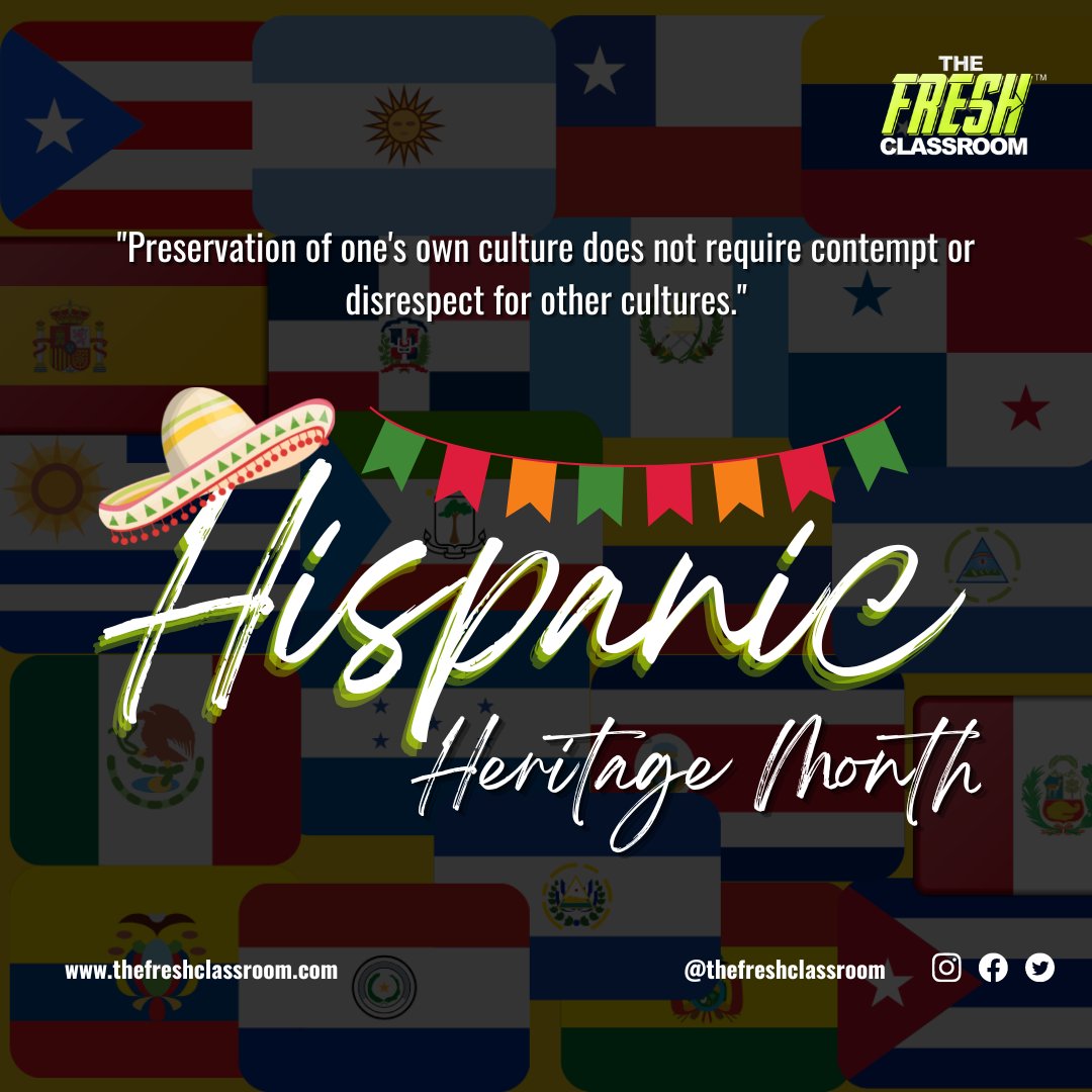 Fresh_Classroom's tweet photo. “When Latinx kids don’t see themselves represented on stage or film or television or newspapers or history textbooks, what they’re told is, ‘You don’t matter."  
—John Leguizamo

#freshclassroom #hispanicheritagemonth https://t.co/zzua2oUgB2