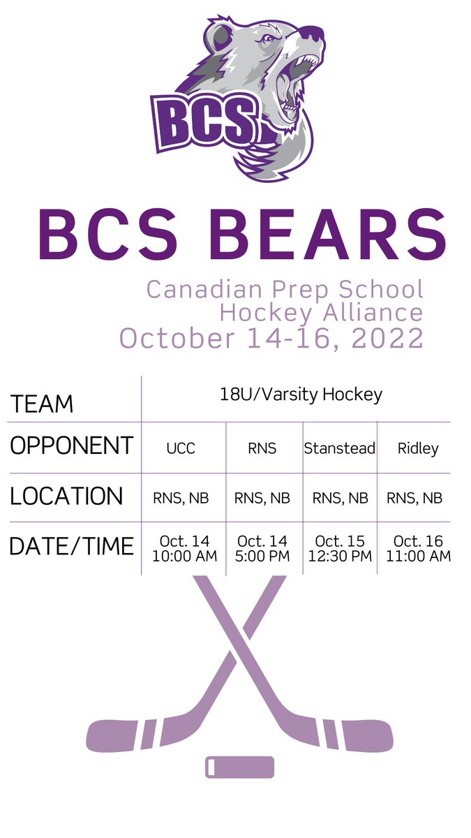 BCS1836's tweet photo. Help us wish our 18U/Varsity #BCS1836Hockey team luck as they play this weekend! Let's go, #BCSBears! #BCS1836Athletics https://t.co/Jl3BgOel20