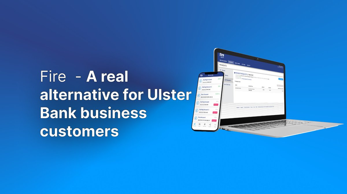fireaccount's tweet photo. Looking for a new business account? Don't know where to start?
Head over to our website and have a read of our new blog - Fire, A real alternative for Ulster Bank business customers.
https://t.co/AvnGY7L5gC
#businessaccount #thebigmove #digitalaccounts https://t.co/9spUeq2Lts