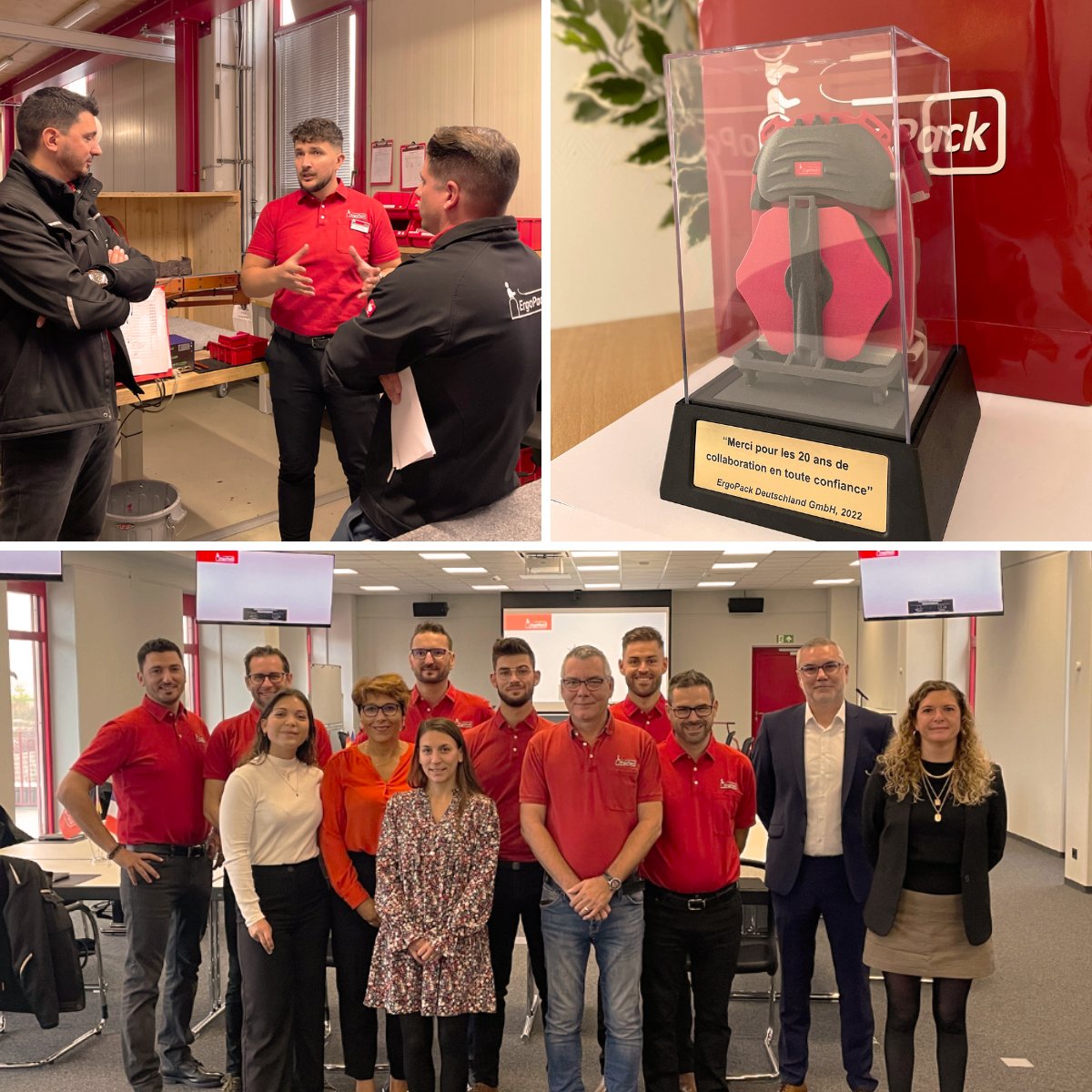 🎉 🎯 A LA UNE  🎯🎉

Notre équipe ErgoPack a eu l'opportunité de rendre visite à ErgoPack Deutschland GmbH en Allemagne pour fêter les 𝟐𝟎𝐚𝐧𝐬 𝐝𝐞 𝐜𝐨𝐥𝐥𝐚𝐛𝐨𝐫𝐚𝐭𝐢𝐨𝐧  ! 🥳

Un grand merci pour votre accueil chaleureux et ce beau moment de #partage 👏 

<a href="/ErgoPack/">ErgoPack Deutschland GmbH</a>