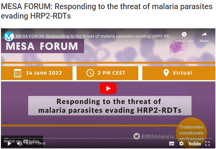 MESAmalaria's tweet photo. 🦟🧬 Concerned about the rise of HRP2 deletions in #malaria RDTs in your region?

Watch this #MESAForum webinar with experts from @WHO, @CDCgov &amp; NMCPs to learn how to respond to this challenge effectively.

👉 https://t.co/rndKZCFoRD https://t.co/BxQFusYgKj