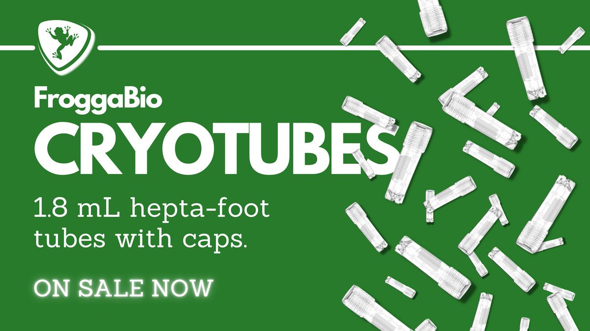 FroggaBio's tweet photo. Checkout FroggaBio's ๐ธ 1.8 mL Hepta-foot Cryotubes - Available now at 20% OFF during our Cell Culture Sale! ๐งซ๐งช๐งฌ
BUY NOW: https://t.co/sFkXP3jZ6c
VIEW FLYER: https://t.co/vLB0H53SAR
#Cell #Bio #Cryotubes #Academictwitter #Academicsbot #FlowEDU #FroggaBio https://t.co/LOXO4w0Tbk
