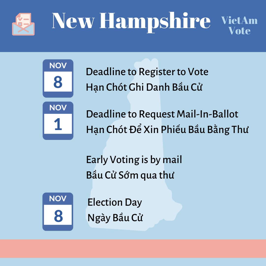 VietAmVote's tweet photo. Are YOU registered for Vote? Check out our next round of states' voter deadlines! #vote2022 #midterms #vietamvote https://t.co/FhsHZM8gY3