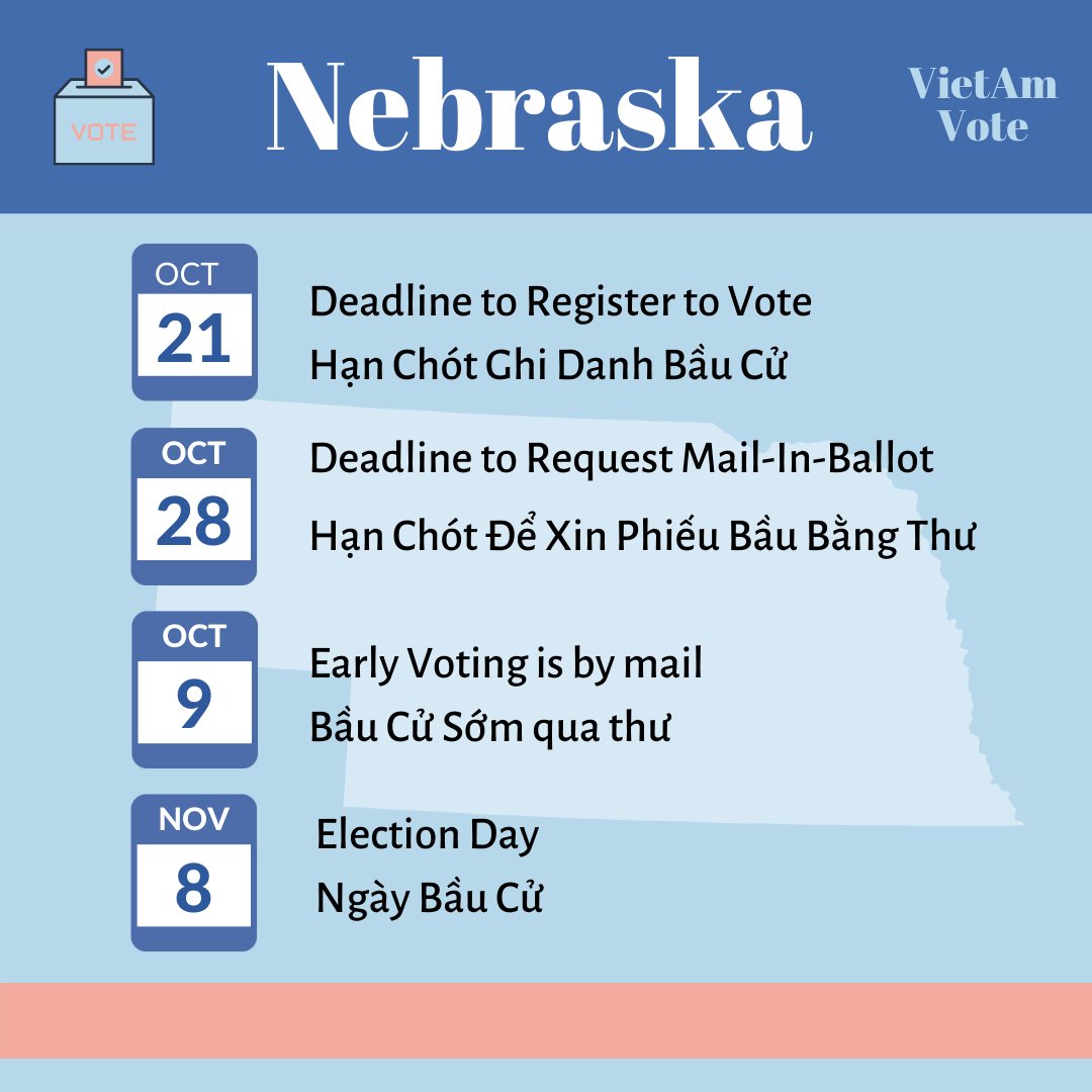 VietAmVote's tweet photo. Are YOU registered for Vote? Check out our next round of states' voter deadlines! #vote2022 #midterms #vietamvote https://t.co/FhsHZM8gY3