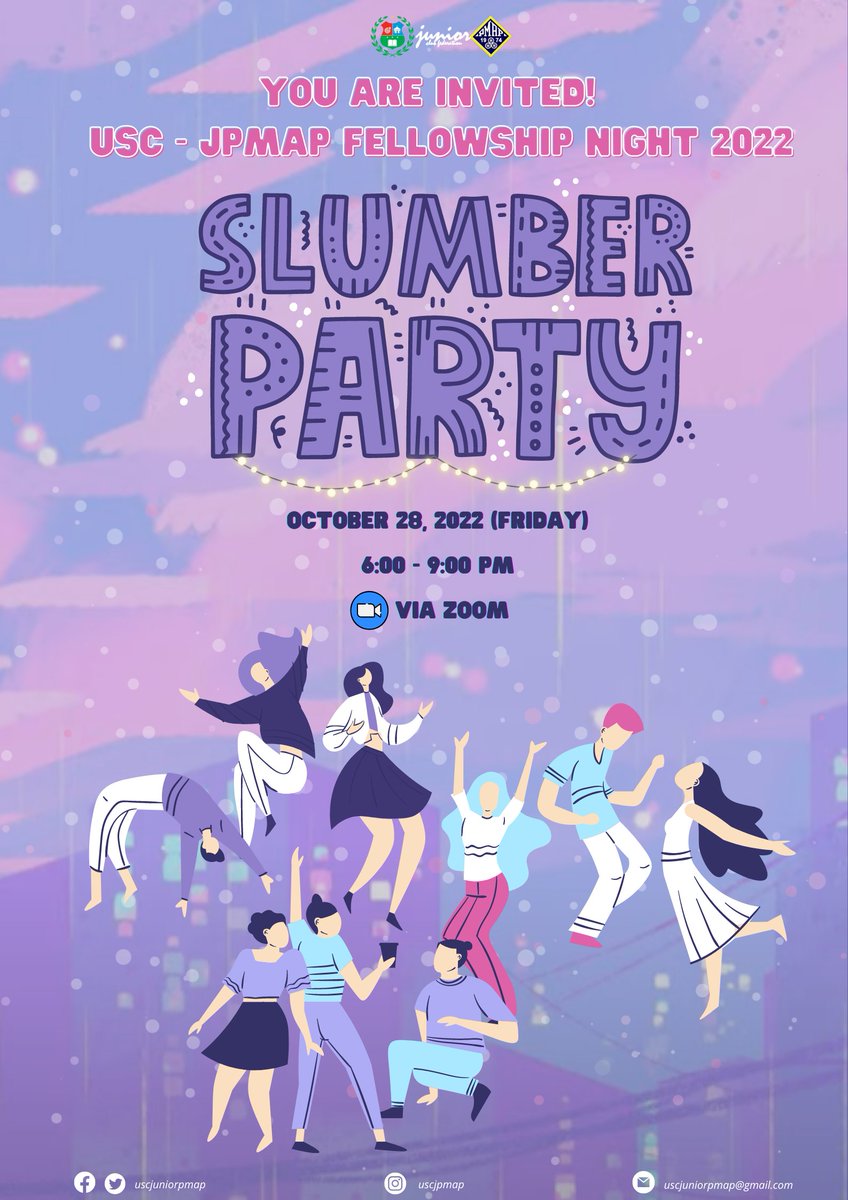 uscjuniorpmap's tweet photo. 𝘼 𝙣𝙞𝙜𝙝𝙩 𝙖𝙬𝙖𝙮 𝙛𝙧𝙤𝙢 𝙝𝙤𝙢𝙚

Ladies, gentlemen, and everyone in between, are you ready for USC-JPMAP’s annual fellowship night? 

Get ready for a slumber-party-themed night celebrating camaraderie, togetherness, and community. https://t.co/ynOXM7vLBD