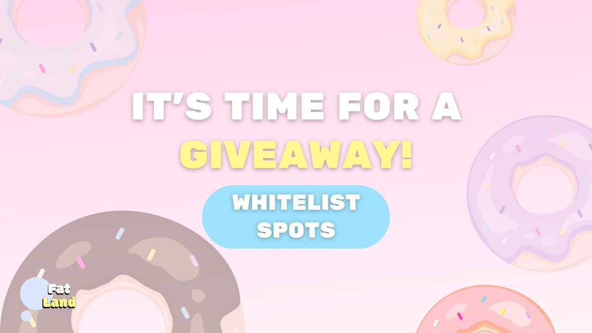 🎉 GIVEAWAY 🎉 Teamed up with @fatlandclub to celebrate their whitelist being on! ✨🎂 Giving away 3 whitelist spots to 3 lucky winners! ➡️RT + Like ➡️Tag 3 friends in the comments ➡️Join their Discord: discord.gg/94GKrttF9p 48 Hours #NFA #NFTs #NFT #DYOR