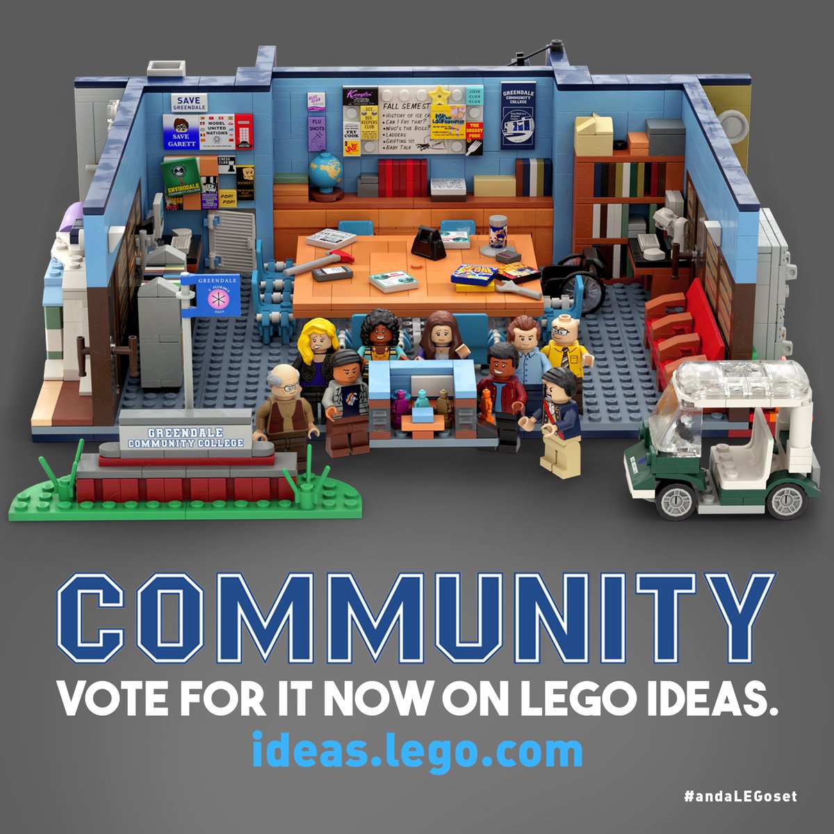Bulldoozerbrick's tweet photo. Only you can prevent the Darkest Timeline from happening! Vote for Community on LEGO Ideas.

We only need 1200 more votes for a shot at making Community a real LEGO set. Cast your vote at https://t.co/NhfXO5fjZJ

#AndaMovie #AndaLEGOset #SixSeasonsandaMovie #DarkestTimeline https://t.co/iqjSR9W7MJ