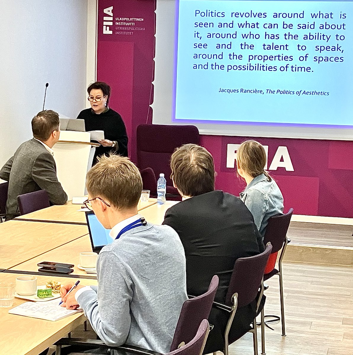 FIIA_fi's tweet photo. The Center on US Politics & Power #CUSPP continued its research series today with the topic of #CampusCarryLaw in Texas, with the lead of @bheiskanen.
The conflicting interpretations of rights, restrictions & the spatiality of rights associated with the law provoked discussion. https://t.co/0v3USF0uxJ