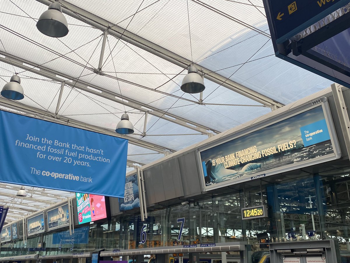 RoseMarley1's tweet photo. You can’t move at Manchester Piccadilly today without seeing some really pertinent messaging from @CooperativeBank @danjchadwick ! https://t.co/jpL3CZoAKl