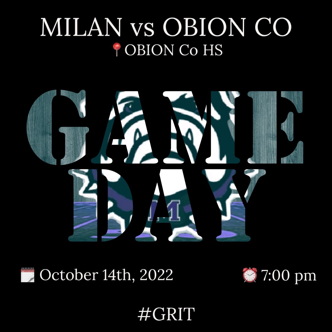 MilanBulldogFB's tweet photo. ‼️ GAME DAY‼️
🆚 Obion Co
⏰ 7:00 pm
📍 Obion Co HS
#WhatsNext #GRIT https://t.co/AbXDGt10Ji