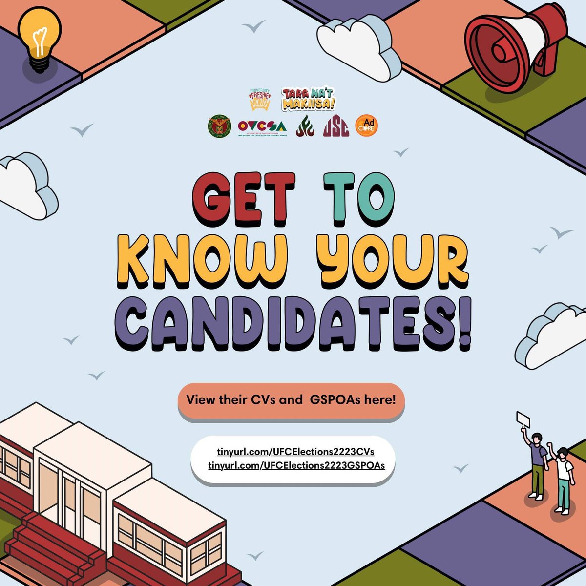 UP_UFM's tweet photo. [CURRICULUM VITAE AND GSPOA OF UFC CANDIDATES]

Get to know this year’s UFC Candidates by viewing their Curriculum Vitae and General &amp; Specific Plans of Actions below! 🤩

CV Folder:
https://t.co/LmCFkDjjnn

GSPOA Folder:
https://t.co/PDnDZnYQQW https://t.co/9ZsYl0ir9J