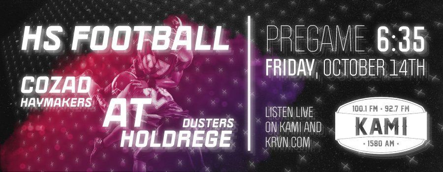 KRVN sports (@jaysonjorgensen) on Twitter photo Cozad Football at Holdrege tonight on KAMI and KUVR.
<a href="/CozadSchools/">Cozad Schools</a>
<a href="/coachdueland/">Jayce Dueland</a>
<a href="/DustersFootball/">Holdrege Football</a>
<a href="/Jon_Willis_/">Jon Willis</a>
<a href="/jacob_roth7/">Jacob Roth</a>
<a href="/krvn/">KRVN Radio</a> Cozad Football at Holdrege tonight on KAMI and KUVR.
<a href="/CozadSchools/">Cozad Schools</a>
<a href="/coachdueland/">Jayce Dueland</a>
<a href="/DustersFootball/">Holdrege Football</a>
<a href="/Jon_Willis_/">Jon Willis</a>
<a href="/jacob_roth7/">Jacob Roth</a>
<a href="/krvn/">KRVN Radio</a>