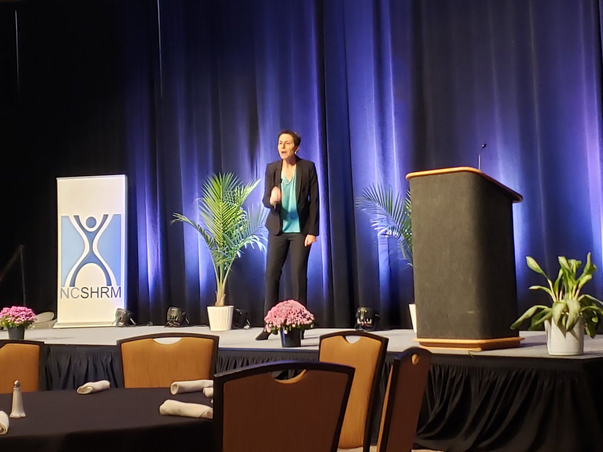 Paula4Harvey's tweet photo. @SiriLindley giving a keynote on succeeding with resilience and authenticity. #NCSHRM #HRCommunity https://t.co/9myn0WMPD9