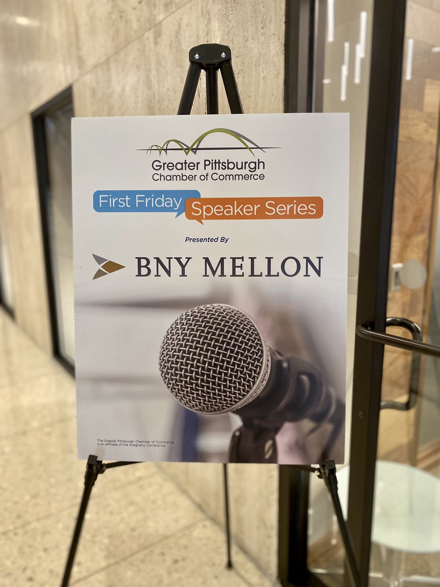 It’s a packed house for this morning’s #PghFirstFriday! Thank you to everyone who is joining us today – we’re looking forward to a great event. And a special thank you to our sponsor @BNYMellon!