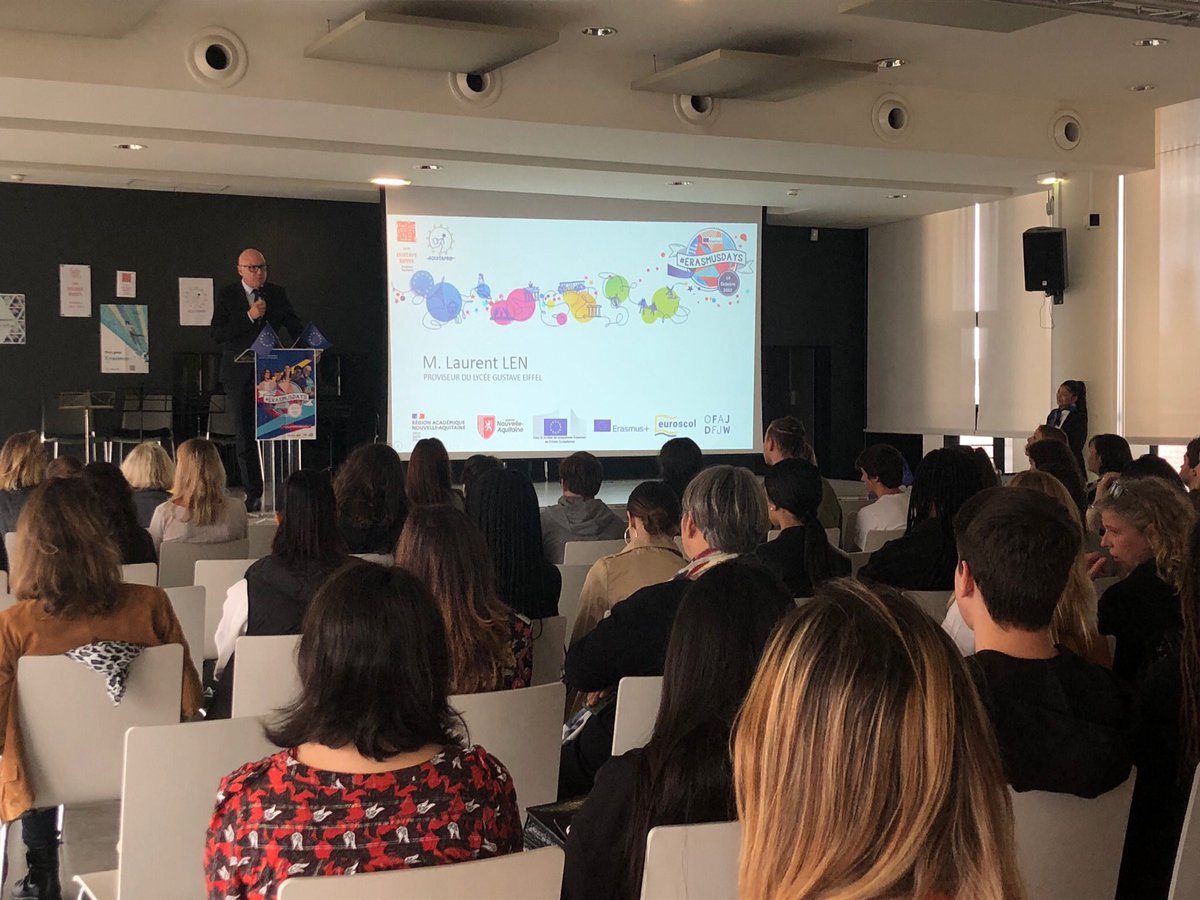 Lancement des #ErasmusDAYS 2022 de la FCIL #aquitapro du <a href="/Eiffel_lycee/">Lycée Gustave Eiffel bordeaux</a> pour célébrer les 35 ans <a href="/EUErasmusPlus/">Erasmus+</a> et le retour de stage de la promotion 21/22 <a href="/NvelleAquitaine/">Nouvelle-Aquitaine</a> <a href="/DareicBordeaux/">Dareic Bordeaux</a>