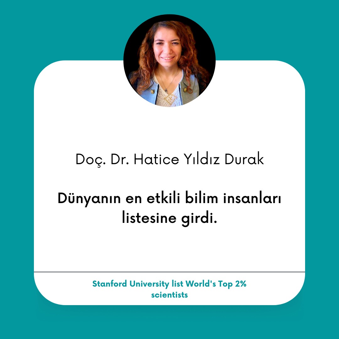 2021 yılına ait yayın verilerinin değerlendirildiği listede “Yıllık Etki” kategorisinde Fakültemiz Eğitim Bilimleri Bölümü, Öğretim Teknolojileri Anabilim Dalından Doç.Dr. Hatice Yıldız Durak Eğitim alanında dünyada en etkili bilim insanları arasında 778.sırada yer almıştır.