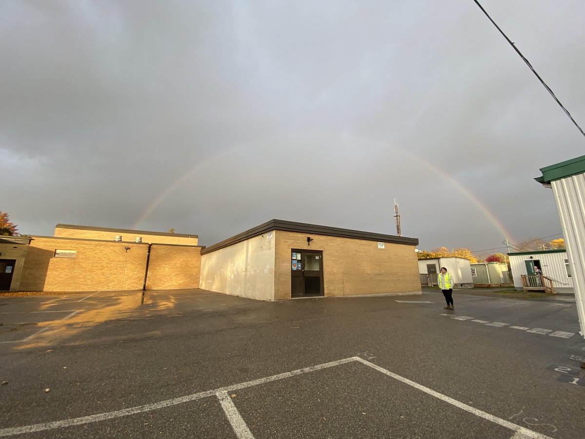 TaraMcFarling1's tweet photo. There’s magic at the end of this rainbow @Woodman_Wolves Happy Friday! @GEDSB #seethebeautyevenintherain https://t.co/6a336yTevq