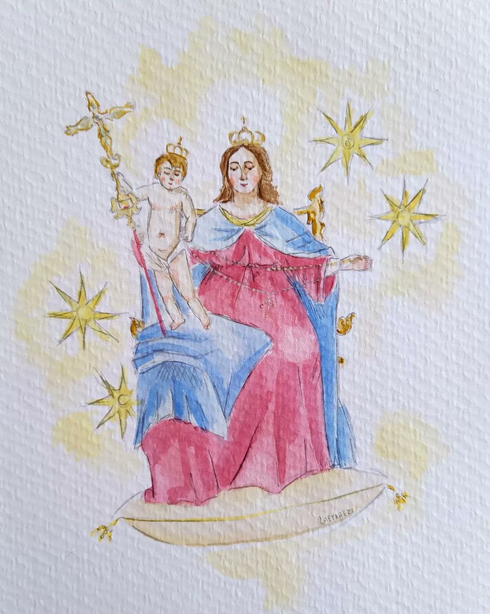 Laetaresacro's tweet photo. “Virgencita del Rosario bella
Tú eres una estrella de luz sin igual
Que a su barrio llenó de cariño
Pidiendo a su Niño su felicidad "
(Coplas de Campanilleros de los Humeros)
📏A5
🖌Acuarela y grafito sobre papel
#Laetare #ArteSacro #Acuarela #Humeros #Triana #Sevilla https://t.co/5bVw0r4mO1