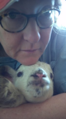 Friday Farm Flashback Foto:
Lamb: You’re kind of intense. Wanna let me go?
Melissa: You’re too cute to let go.
Lamb: Seriously. I think I hear my mom calling…