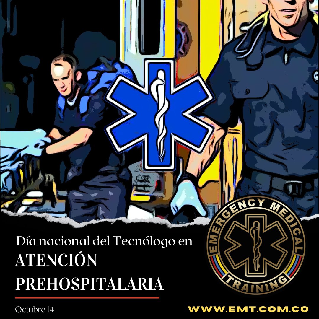 EMTCenterCol's tweet image. Un muy *Feliz día nacional del Tecnólogo en APH* ... a seguir fortaleciendo su profesión mediante la academia, el re-entrenamiento y la organización como gremio!
Vive la EXPERIENCIA de Entrenamiento @EMTCenterCol 🇨🇴

#APH #Urgencias #Emergencias #Trauma #PHTLS #AMLS #NAEMT #ECSI