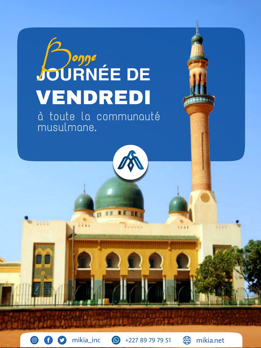 mikia_tech's tweet photo. La journée de Vendredi est considéré comme la journée la plus importante de la semaine pour les musulmans.
_____________________________________________

 Qu'Allah nous accorde toute sa miséricorde en ce jour et protège davantage notre pays.

🤲🤲🤲🕋

#MikiaVendredi https://t.co/J0Sd8oOmSB