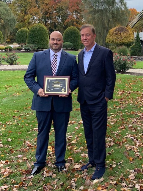 ConnDAS's tweet photo. What a Day for DAS!  Our own Commissioner Gilman presents the Distinguished Managerial Service Award to DAS’ Frank Rivera. #Congratulations #award #welldeserved https://t.co/cBA5w68y4V