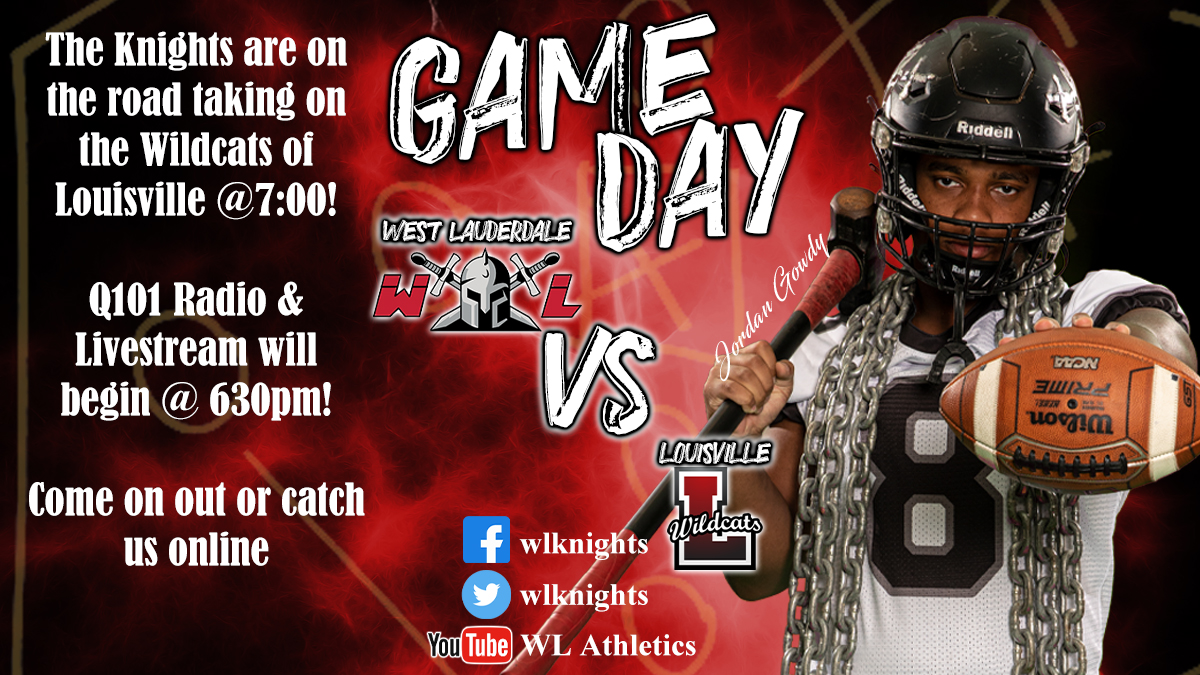 It's GAMEDAY Knight fans!  Come travel with us tonight to Louisville to take on the Wildcats as we battle for the title of District Champion.  Kickoff is at 7pm.

If you can't make it, catch Lee and Clint on Q101 at 6:30pm and with the livestream!
youtu.be/LX7LfFZWYEg