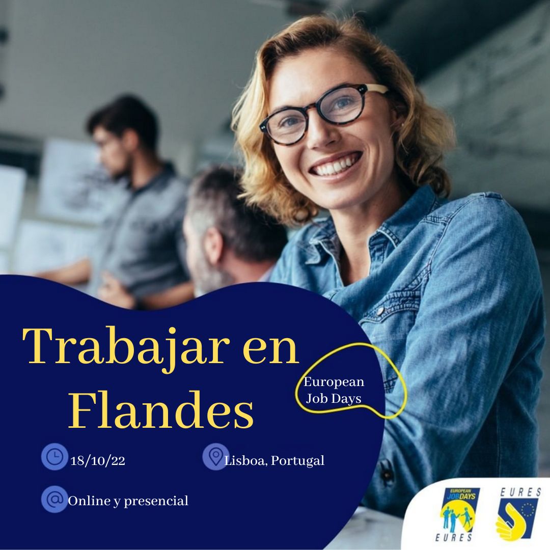 Seviempleo's tweet photo. Online y presencial
#WorkInFlanders – Lisboa: 18 y 19/10 -11:00 a 19:00 (Horario CEST).
Conoce a los empleadores de #Flandes, cómo se vive y se busca trabajo en #Bélgica y a obtener el apoyo necesario. 
+ info 🔗 https://t.co/8d0waaKNWK
#EuresSE #EURempleo #EuresJobs @EuresSpain https://t.co/90uf4mJDBK