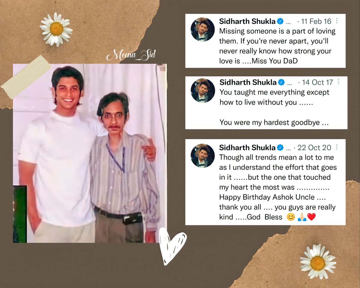 𝓜𝓮𝓮𝓷𝓪 𝓢𝓲𝓭𝓗𝓮𝓪𝓻𝓽 ❤☺ (@meena_sid_) on Twitter photo HBD ASHOK SHUKLA UNCLE
I'm sure the father-son duo is celebrating uncle's bday in Heaven. #SidharthShukla missed his father so much & was the happiest to see the first bday trend. Today, both are seeing the trend from above & <a href="/sidharth_shukla/">Sidharth Shukla</a> is saying "Ye Mere #SidHearts Hai":) HBD ASHOK SHUKLA UNCLE
I'm sure the father-son duo is celebrating uncle's bday in Heaven. #SidharthShukla missed his father so much & was the happiest to see the first bday trend. Today, both are seeing the trend from above & <a href="/sidharth_shukla/">Sidharth Shukla</a> is saying "Ye Mere #SidHearts Hai":)